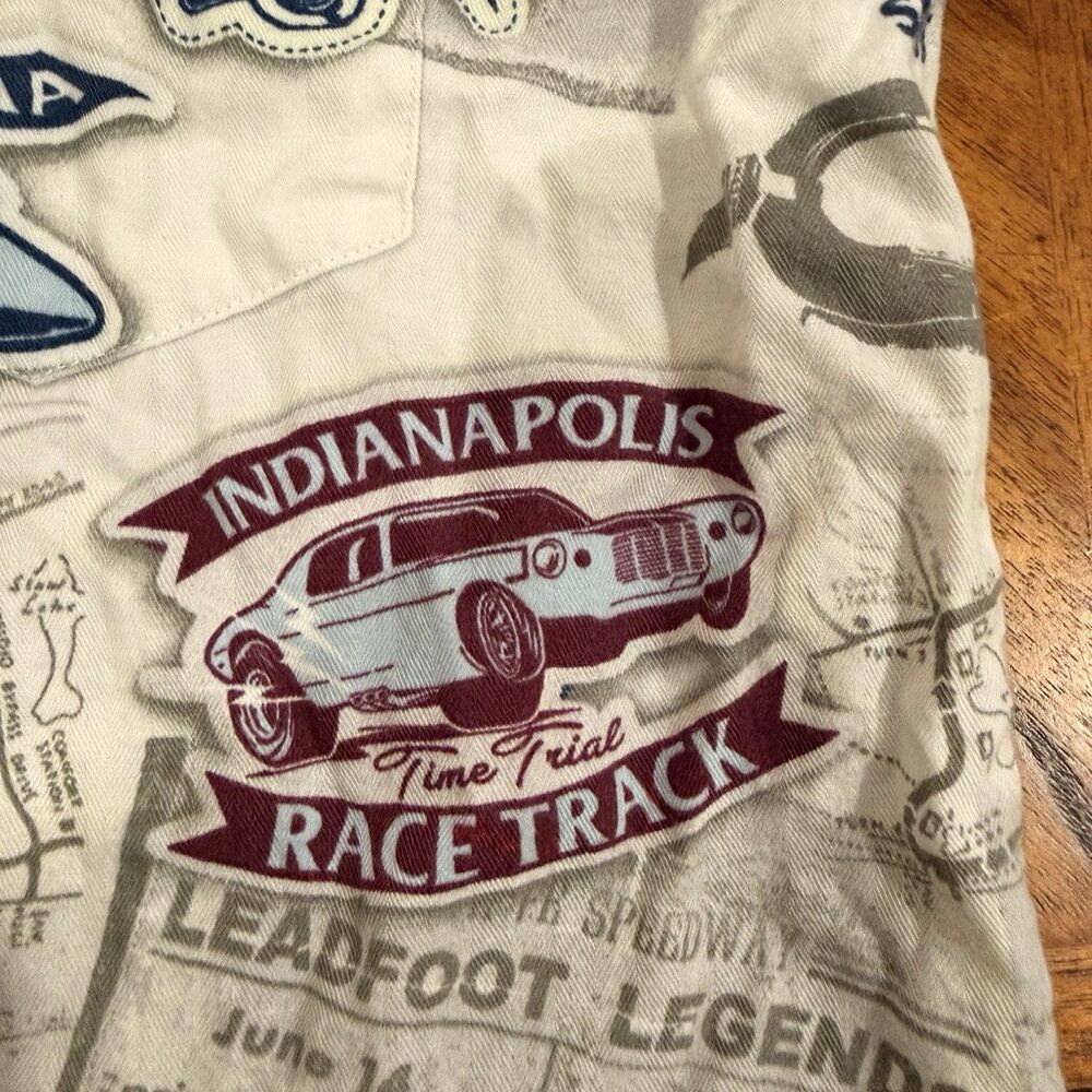 NEWPORT BLUE Men Size XL GM Racing Button Up Casual Shirt American Tradition GUC - Picture 6 of 10